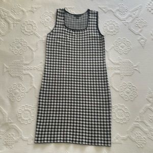 SAKS FIFTH AVENUE sleeveless, white and black checked dress.